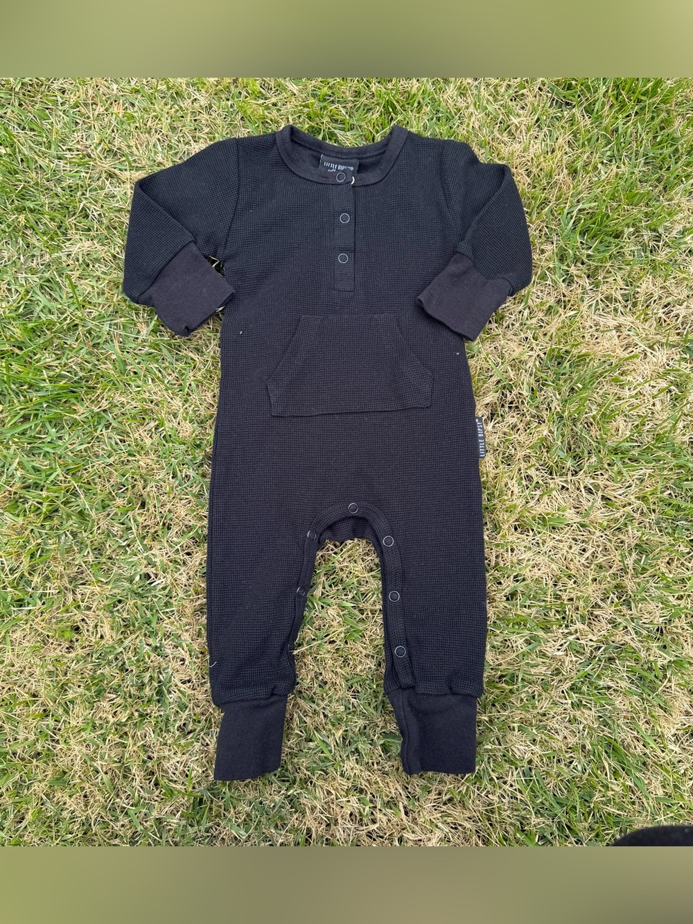 Little Bipsy black button long sleeve onsie